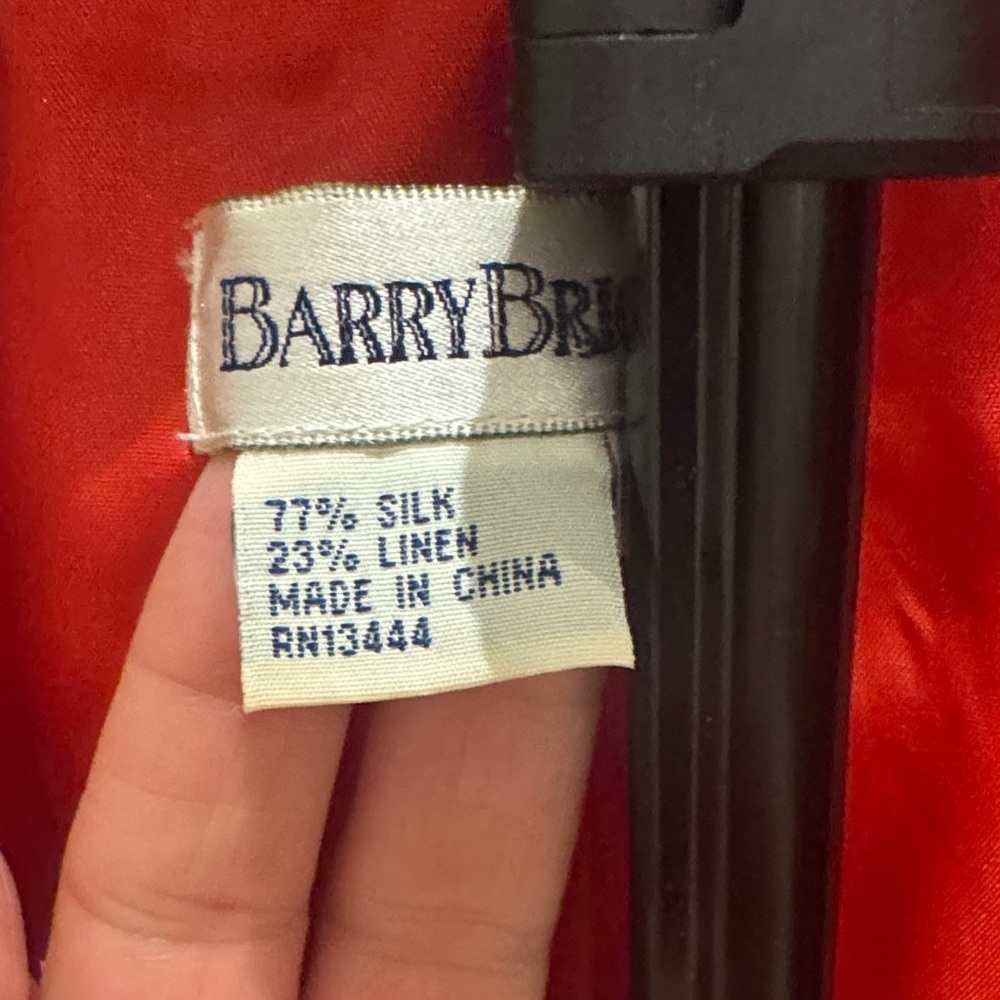 Barry Bricken Orange Open-Front Shawl Collar Blazer - Picture 4 of 5